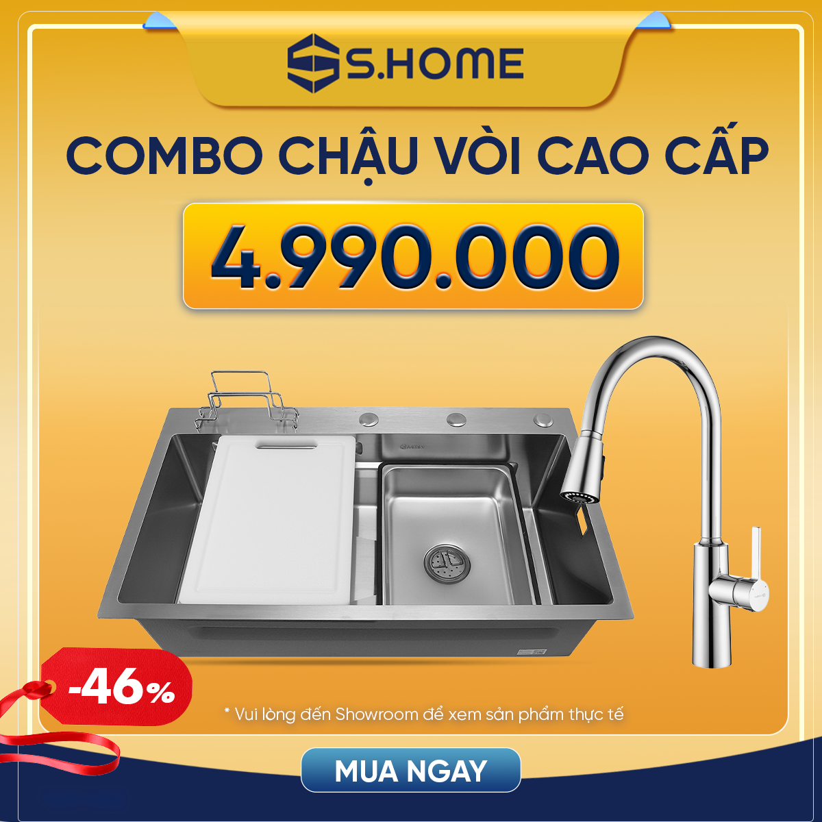 Combo chậu vòi cao cấp giá chỉ 4.990K